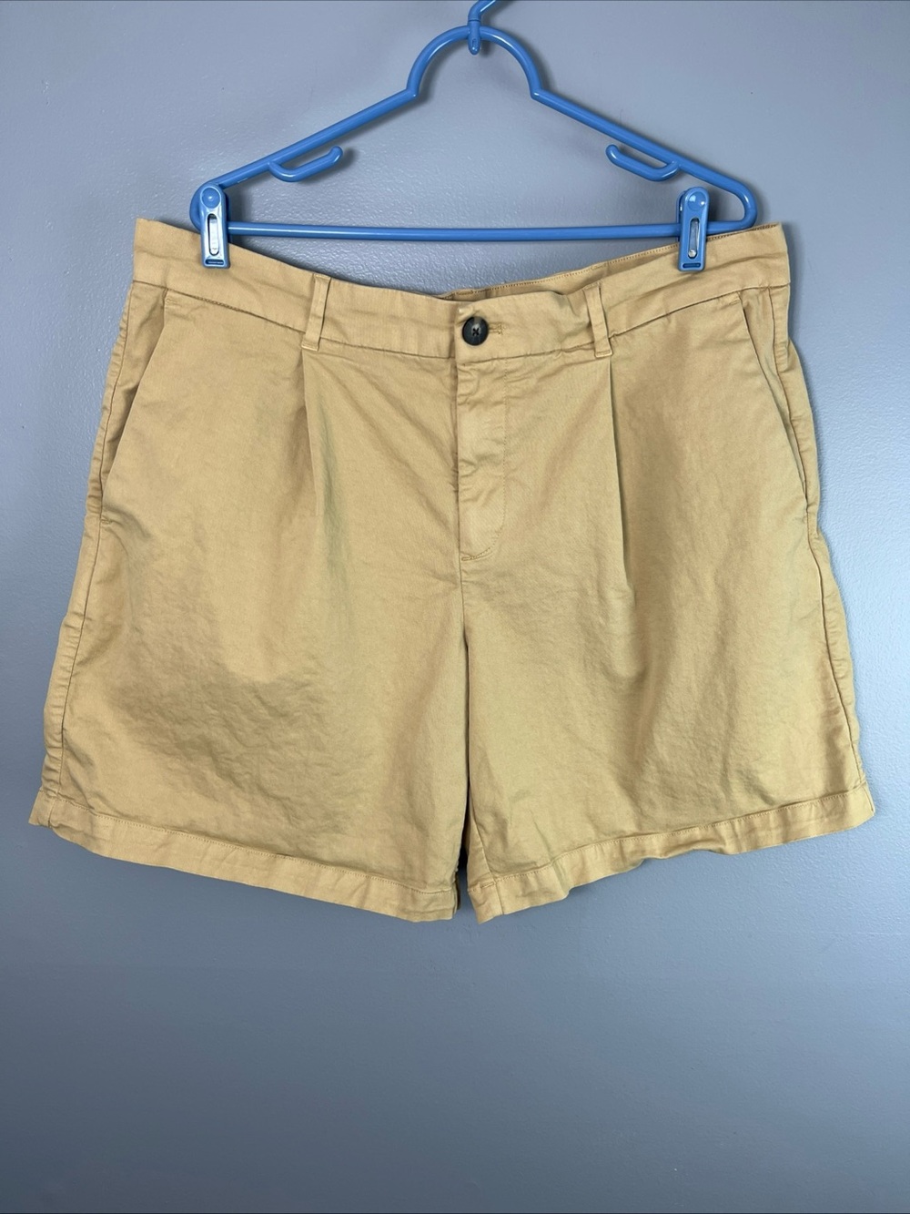 Everlane Tan Cotton Blend Bermuda Shorts